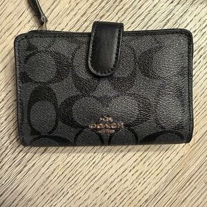 Coach Signature Black Leather Wallet